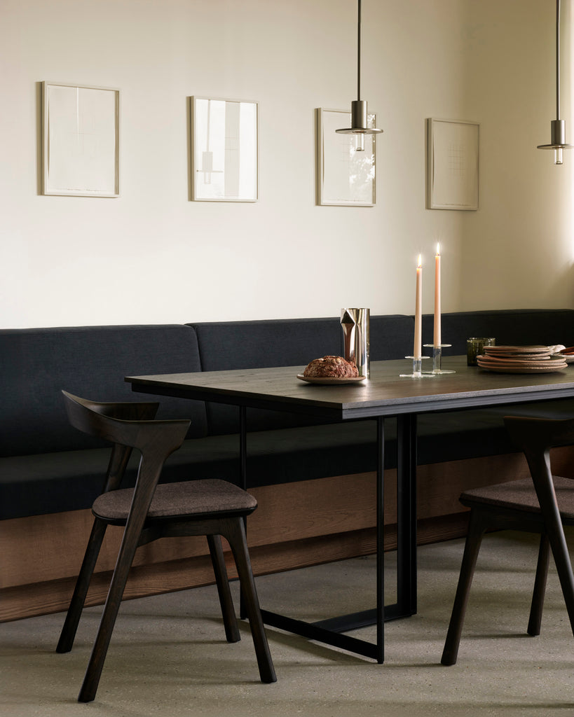 TABLE TACET - teck teinté brun - 2 dimensions - Ethnicraft