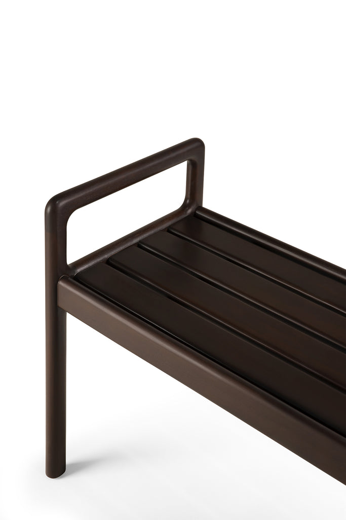 BANC JACK - acajou brun - avec coussin cuir ou tissu - Ethnicraft