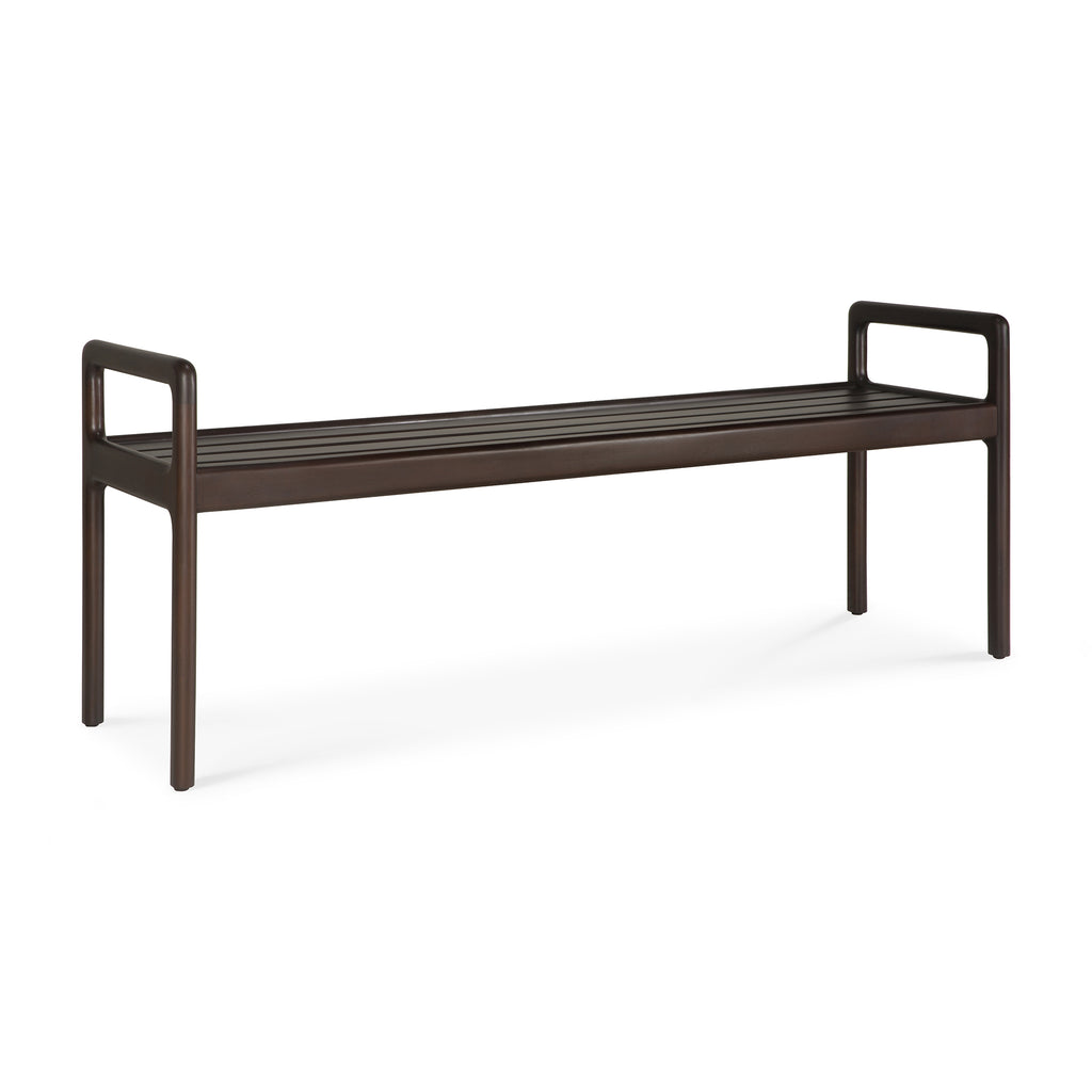 BANC JACK - acajou brun - avec coussin cuir ou tissu - Ethnicraft