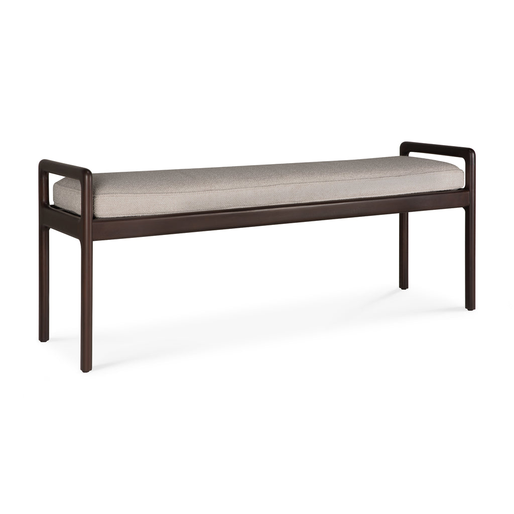 BANC JACK - acajou brun - avec coussin cuir ou tissu - Ethnicraft