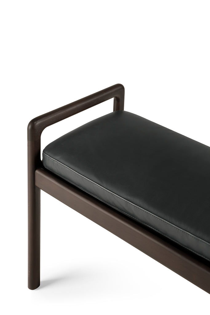 BANC JACK - acajou brun - avec coussin cuir ou tissu - Ethnicraft