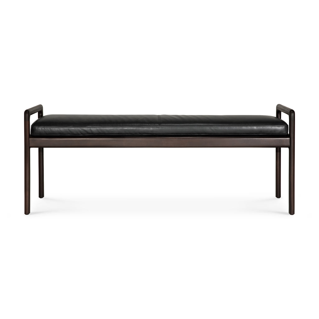 BANC JACK - acajou brun - avec coussin cuir ou tissu - Ethnicraft