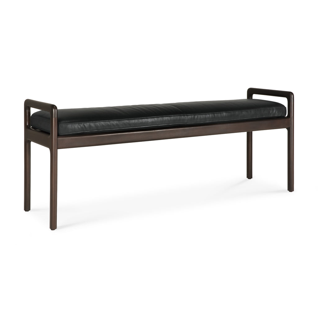 BANC JACK - acajou brun - avec coussin cuir ou tissu - Ethnicraft