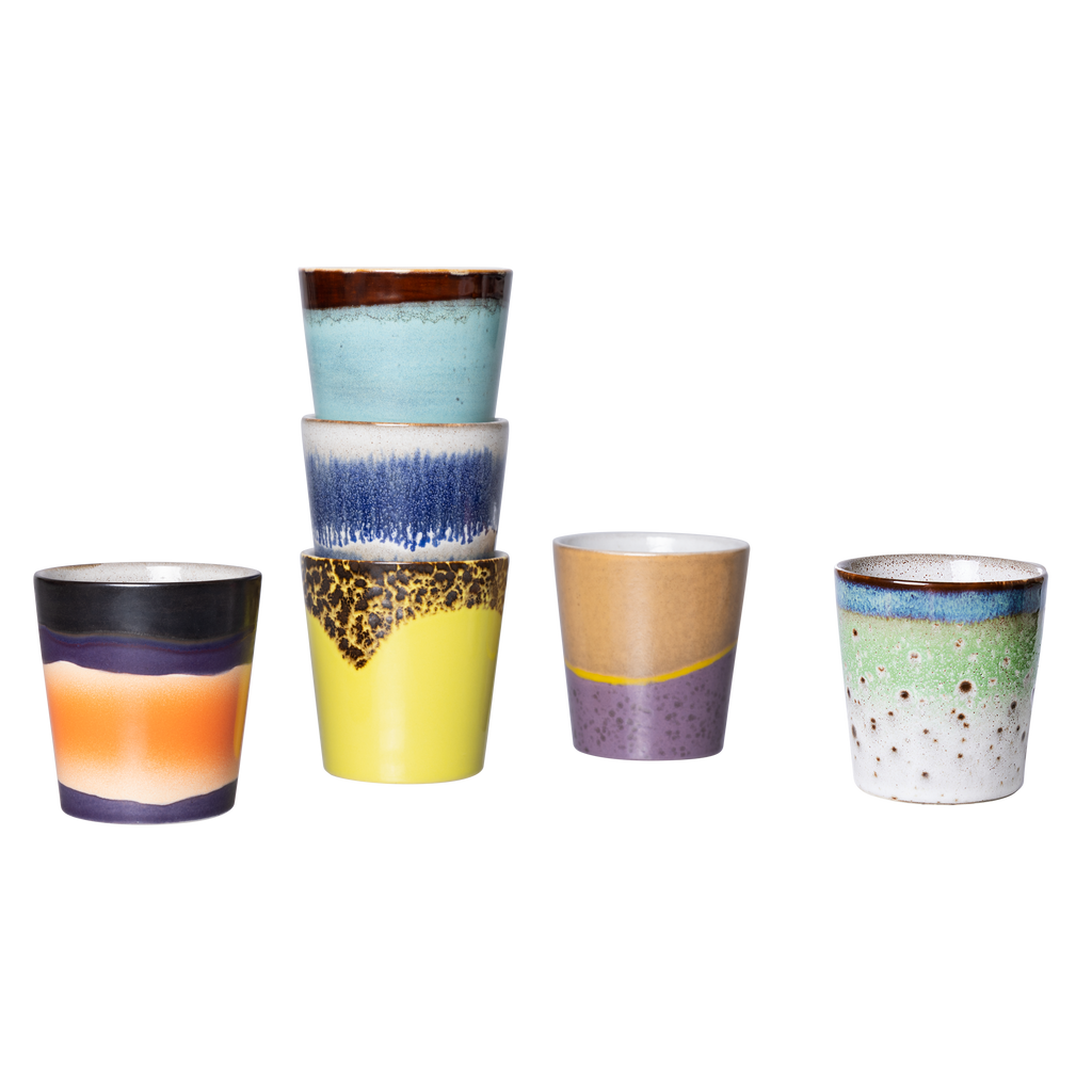 70S CERAMICS: MUGS PLUTO SET DE 6 - HKLIVING