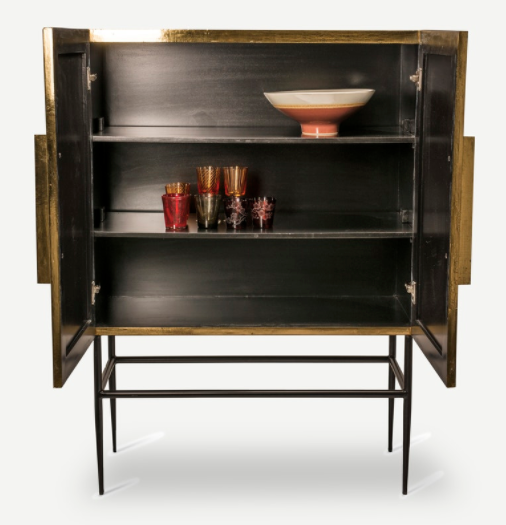 BUFFET Cabinet Ribbel Middle Gold - Pols Potten